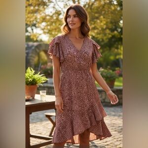 NWT: BloomChic size 10 Elegant Ruffle Sleeve Dress